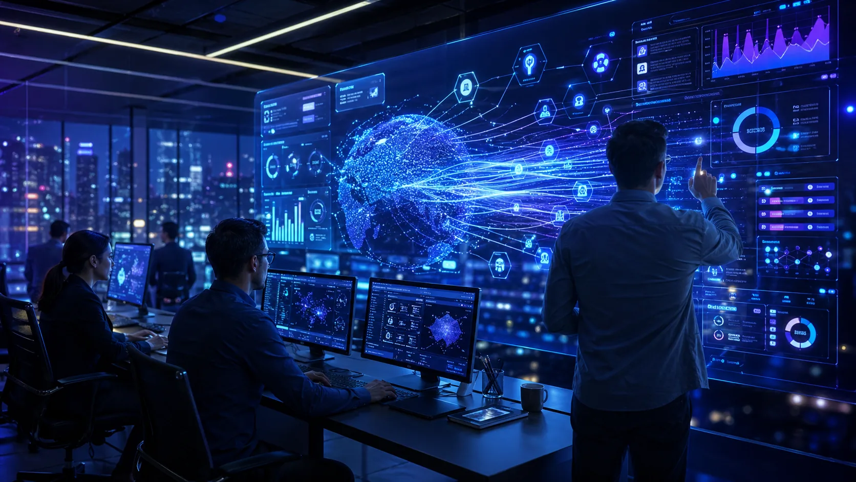 Executive giving video interview about AI engineering at Karanodaka