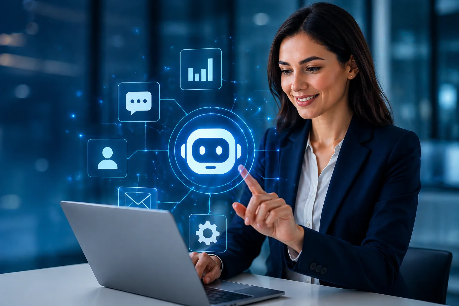 Team using AI-driven digital assistants to boost workforce productivity