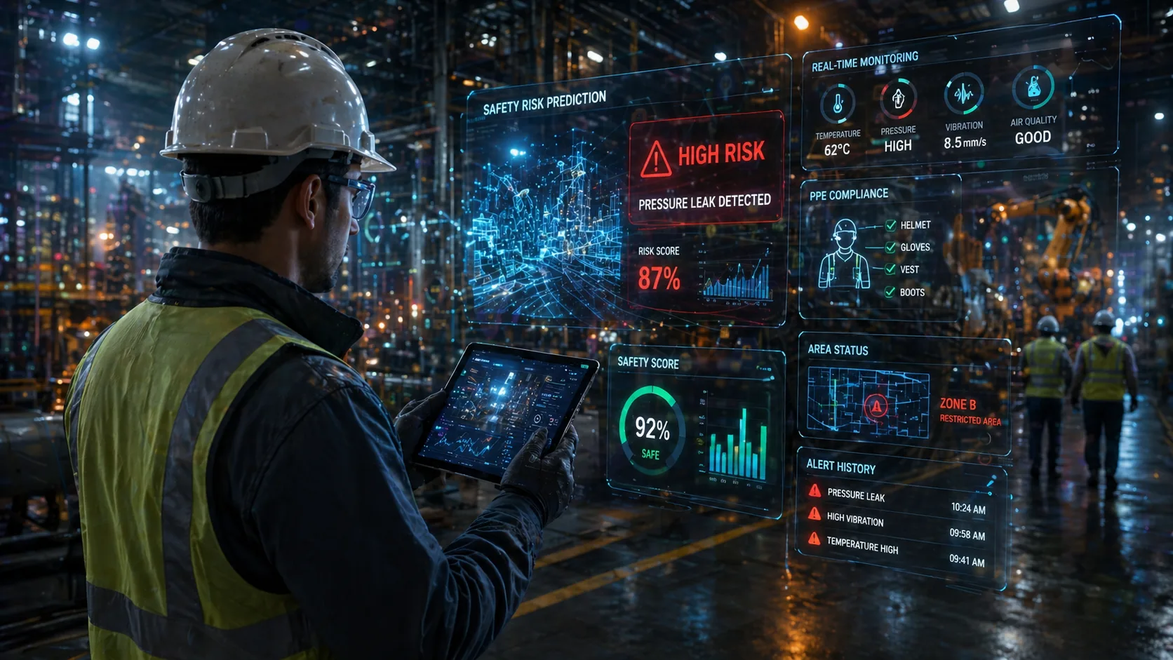 Abstract wave graphic representing SafeNod AI safety intelligence